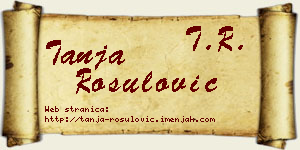 Tanja Rošulović vizit kartica